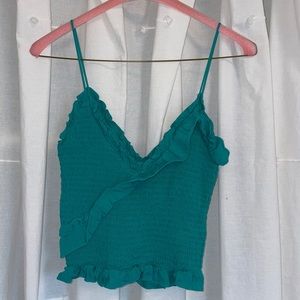 Olivaceous cropped tank top